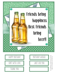 Enjoy a Beer with Friends #2 8x8 Quick Card