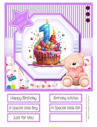 A Special Birthday Cake #1 8x8 Quick Card 