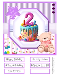 A Special Birthday Cake #2 8x8 Quick Card 
