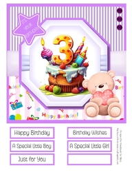 A Special Birthday Cake #3 8x8 Quick Card 