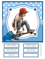 Skateboard Kid #3 8x8 Quick Card
