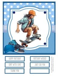 Skateboard Kid #4 8x8 Quick Card