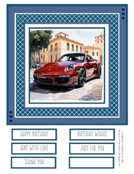 Red Sports Car #1 8x8 Quick Card