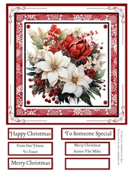 Pretty Poinsettias #3 8x8 Quick Card