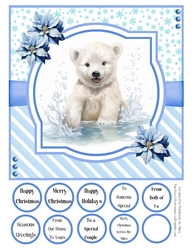 Splish Splash Polar Bear 8x8 Quick Card #3
