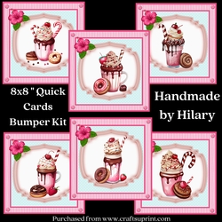 Milkshakes and Cookies 8x8 Quick Card Bumper Kit