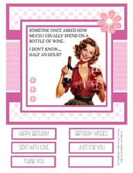 How Much Do I Spend on Wine 8x8 Quick Card