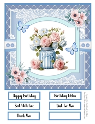 Beautiful Blues 8x8 Quick Card - Design 1