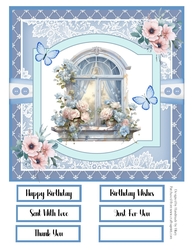 Beautiful Blues 8x8 Quick Card - Design 3