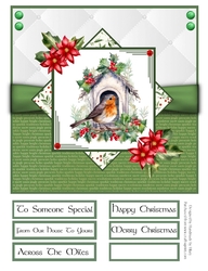 A Little Christmas Robin 8x8 Quick Card - Design 6
