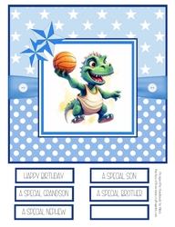 Slam Dunk Dinos 8x8 Quick Card - Design 3