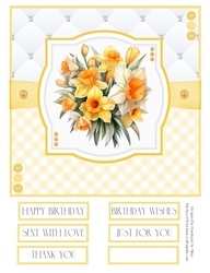 Springtime Daffodils 8x8 Quick Card - Design 3
