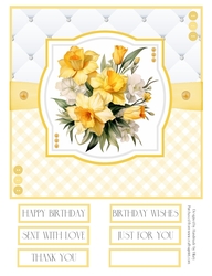 Springtime Daffodils 8x8 Quick Card - Design 5