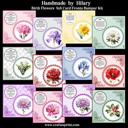Birth Flowers 8x8 Card Front Bumper Kit