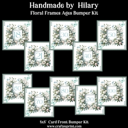 Floral Frame Ages 8x8 Card Front Bumper Kit