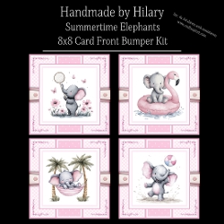 Summertime Elephants - 8x8 Card Front Kit