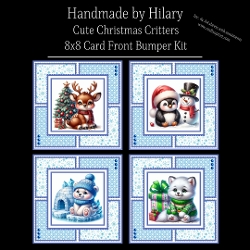 Cute Christmas Critters - 8x8 Card Fronts