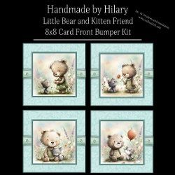 Little Bear and Kitten Friend - 8x8 Card Fronts