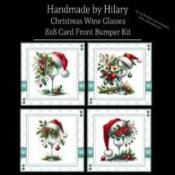 Christmas Wine Glasses - 8x8 Card Fronts