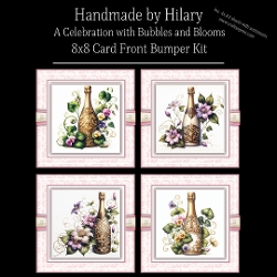 A Celebration with Bubbles and Blooms - 8x8 Card Fronts