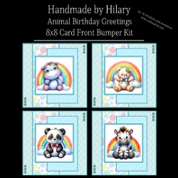 Animal Birthday Greetings - 8x8 Card Fronts