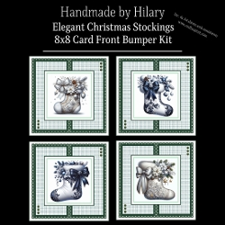 Elegant Christmas Stockings - 8x8 Card Fronts