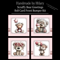Scruffy Bear Greetings - 8x8 Card Fronts