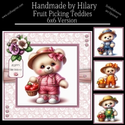 Fruit Picking Teddies - 6x6 Version