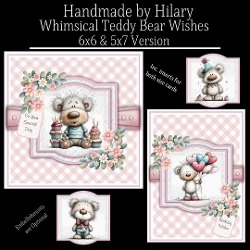 Whimsical Teddy Bear Wishes - 6x6 and 5x7 Version
