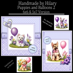 Puppies and Balloons 2 - 6x6 and 5x7 Version