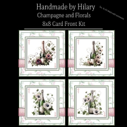 Champagne and Florals - 8x8 Card Fronts