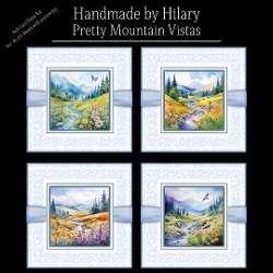 Pretty Mountain Vistas - 8x8 Card Fronts