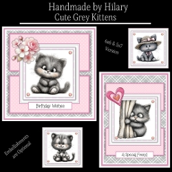 Cute Grey Kittens - 6x6 and 5x7 Version