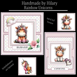 Rainbow Unicorns - 6x6 and 5x7 Version