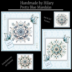 Pretty Blue Mandalas - 6x6 and 5x7
