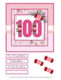 100th Birthday Quick Card - 7x7 inch square