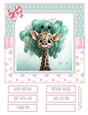 Birthday Giraffe 8x8 Inch Quick Card #4