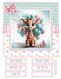 Birthday Giraffe 8x8 Inch Quick Card #5