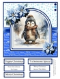 Cute Cosy Penguins 8x8 Inch Quick Card #1