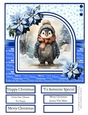 Cute Cosy Penguins 8x8 Inch Quick Card #2