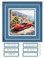 Red Sports Car #4 8x8 Quick Card