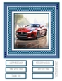 Red Sports Car #6 8x8 Quick Card