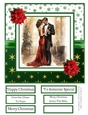 Art Deco Christmas Couple #1 8x8 Quick Card