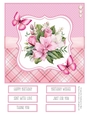 Pink Hibiscus Bouquets 8x8 Quick Card #1