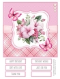 Pink Hibiscus Bouquets 8x8 Quick Card #2