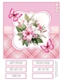 Pink Hibiscus Bouquets 8x8 Quick Card #3