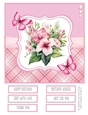 Pink Hibiscus Bouquets 8x8 Quick Card #4