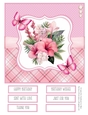 Pink Hibiscus Bouquets 8x8 Quick Card #5