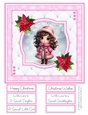 A Little Brunette Christmas Girl 8x8 Quick Card #1