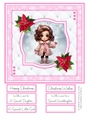 A Little Brunette Christmas Girl 8x8 Quick Card #2